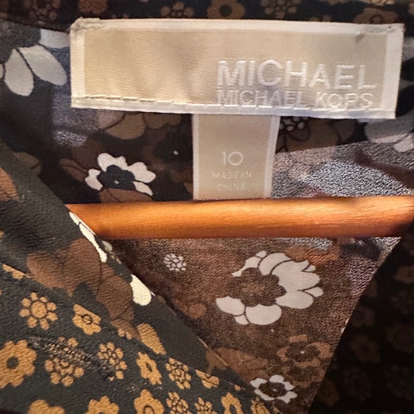 MICHEAL KORS Floral Georgette Tie-Neck Blouse - Picture 3 of 5